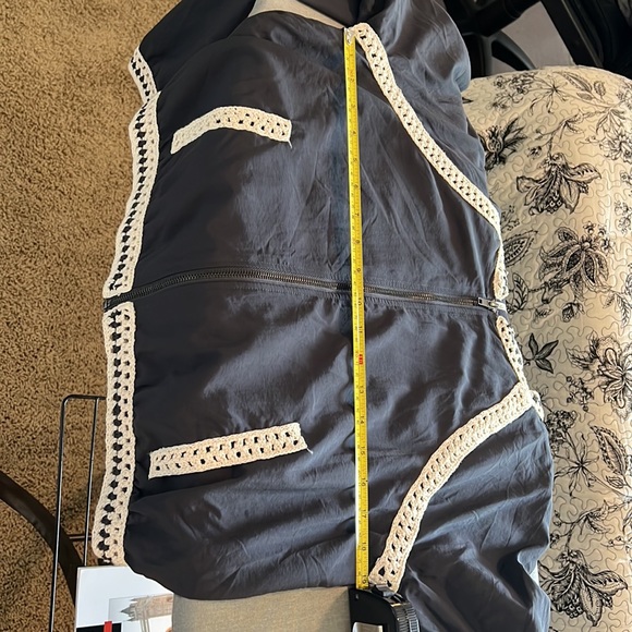 Free People Crochet Inset Baseball Bomber - Picture 12 of 13